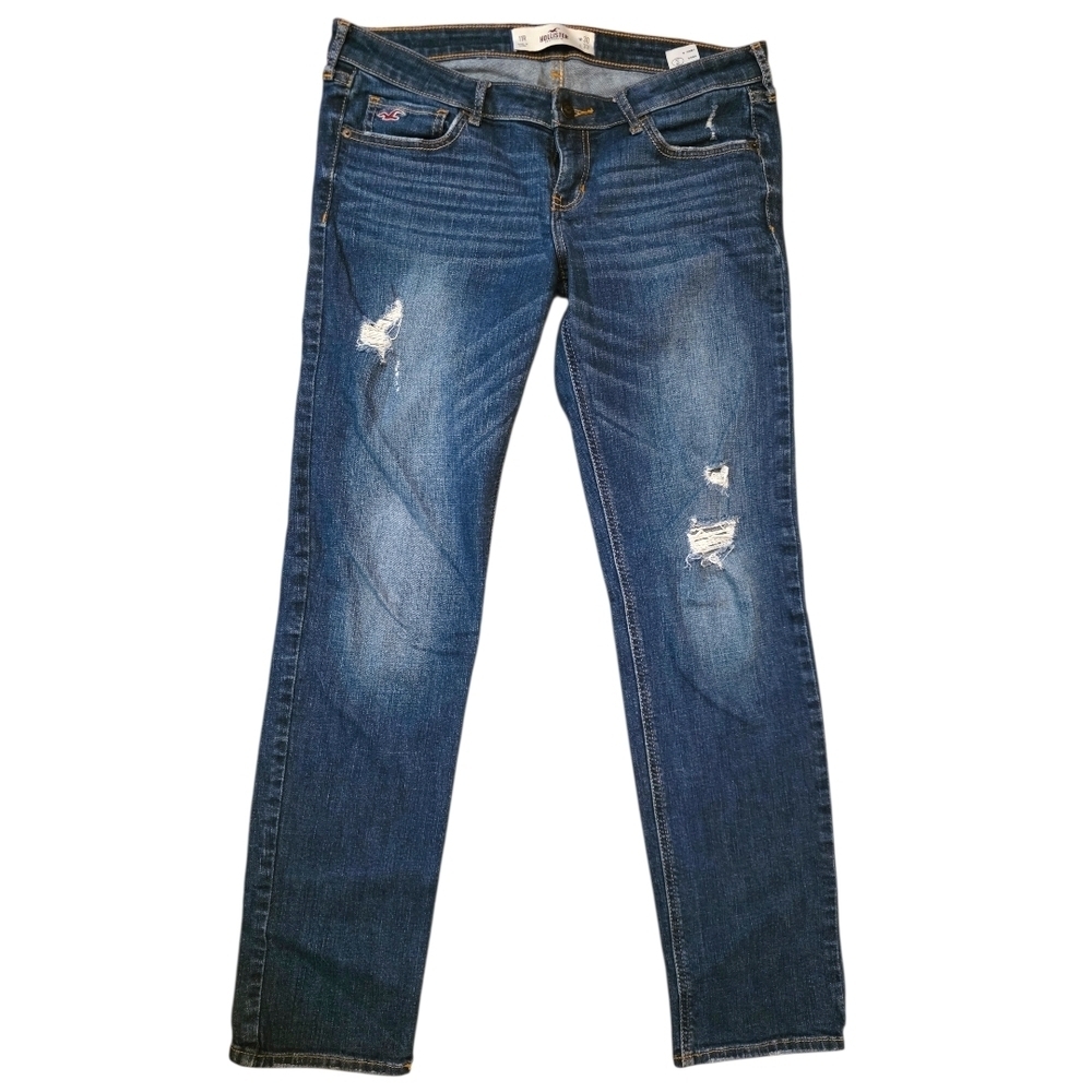 Hollister Distressed Jeans W30 L33 Medium Wash Y2K Straight Leg Denim